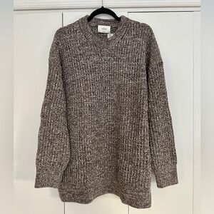 Wilfred Heathered Knit Sweater in Brown and Cream